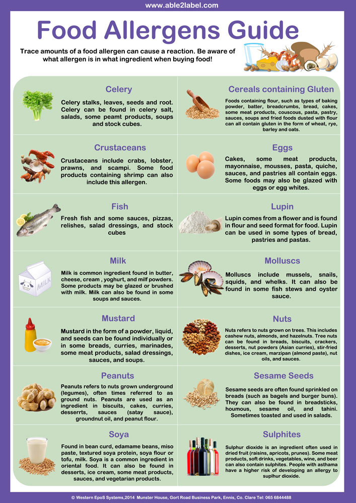 Allergens And Ingredients Labels Able2Label Labelling Solutions Ireland